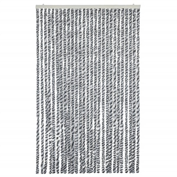 vidaXL Fluegardin grå og svart og hvit 118x220 cm chenille