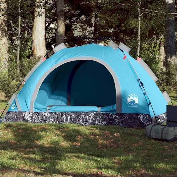 vidaXL Campingtält 4 personer blå snabbrest