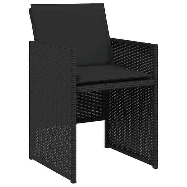 vidaXL spisebordssæt til haven 15 dele med hynder polyrattan sort