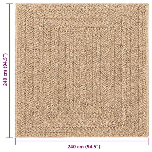 vidaXL Teppe ZIZUR 240x240 cm jute-utseende innendørs og utendørs