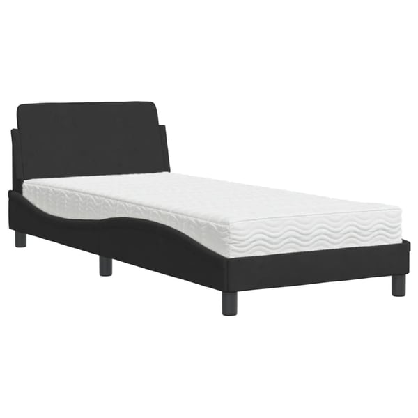 vidaXL seng med madras Dover 90x190 cm velour sort