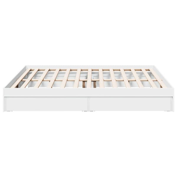 vidaXL Sengeramme med skuffer hvit 180x200 cm konstruert tre