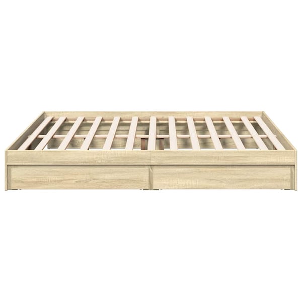 vidaXL sengeramme med skuffer 180x200 cm konstrueret træ sonoma-eg