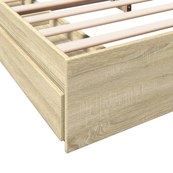 vidaXL Sengeramme med skuffer sonoma eik 180x200 cm konstruert tre