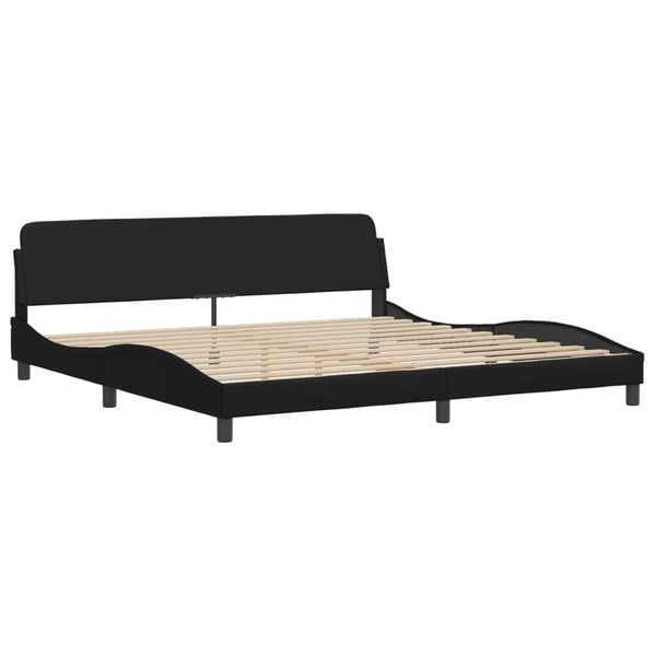 vidaXL Bed with Mattress "Hvar" Black 200x200 cm Faux Leather