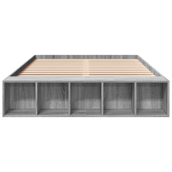 vidaXL Sengeramme grå sonoma 120x190 cm konstruert tre