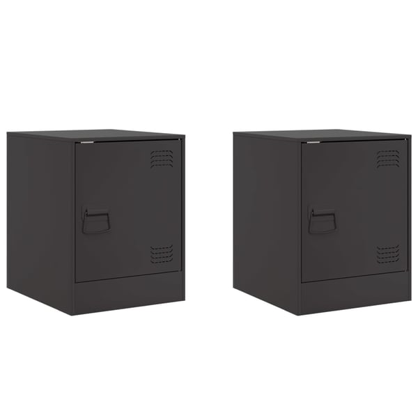 vidaXL sengeborde 2 stk. 34,5x39x44 cm stål sort
