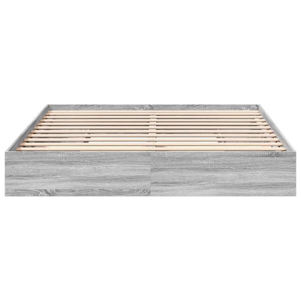 vidaXL Sengeramme med skuffer grå sonoma 200x200 cm konstruert tre