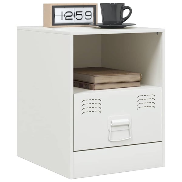 vidaXL Nattbord 2 stk hvit 34,5x39x44 cm stål