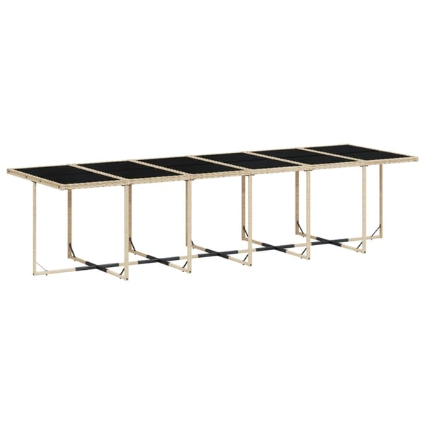 vidaXL spisebordssæt til haven 13 dele med hynder polyrattan beige