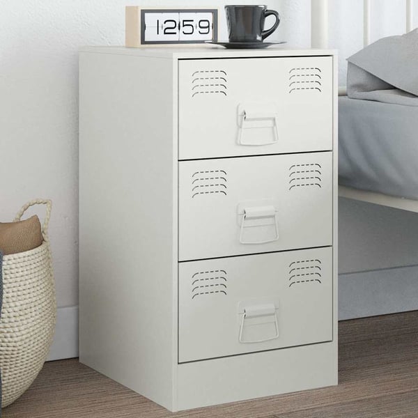 vidaXL sengebord 34,5x39x62 cm stål hvid