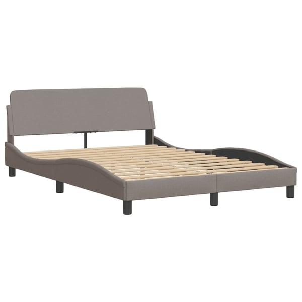 vidaXL seng med madras Hvar 140x190 cm stof gråbrun