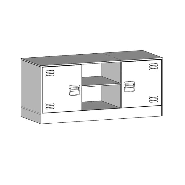 vidaXL TV-benk hvit 99x39x44 cm stål