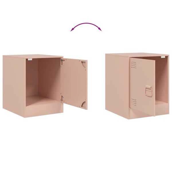 vidaXL Nattbord 2 stk rosa 34,5x39x44 cm stål