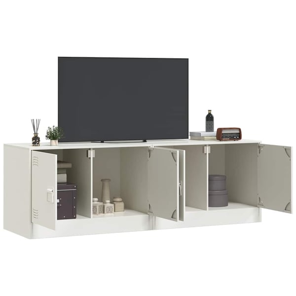 vidaXL TV-benker 2 stk hvit 67x39x44 cm stål