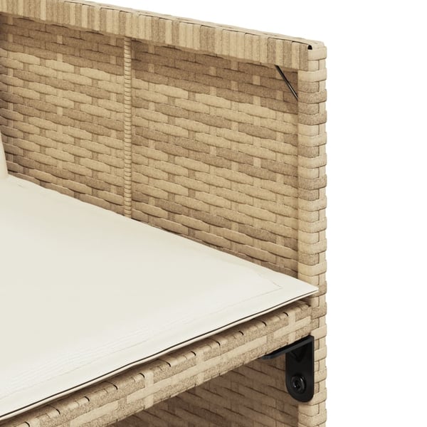vidaXL spisebordssæt til haven 9 dele med hynder polyrattan beige