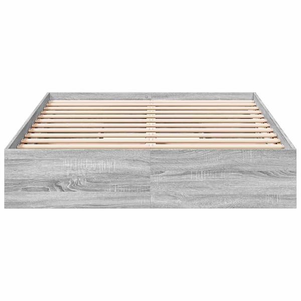 vidaXL sengeramme med skuffer 140x200 cm konstrueret træ grå sonoma-eg
