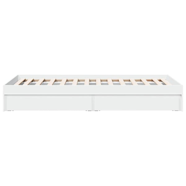 vidaXL sengeramme 90x200 cm konstrueret træ hvid