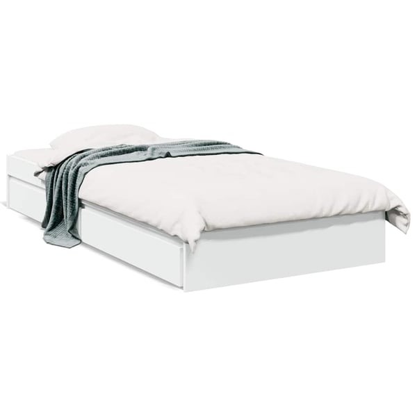 vidaXL sengeramme 90x200 cm konstrueret træ hvid