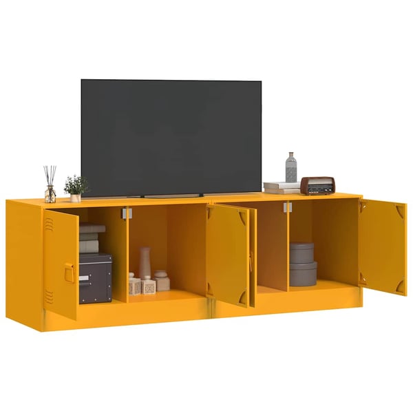 vidaXL TV-benker 2 stk sennepsgul 67x39x44 cm stål