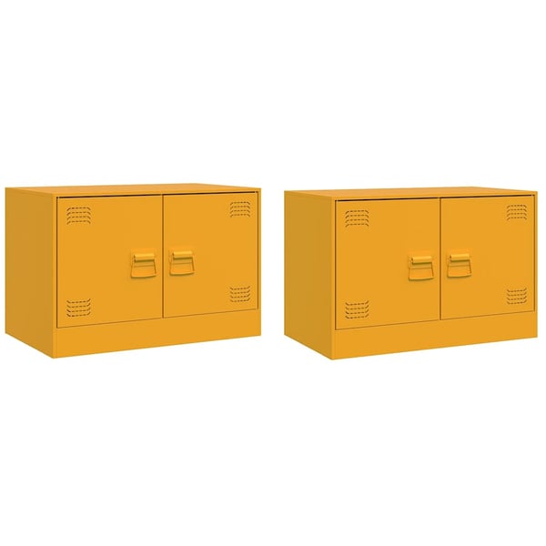 vidaXL tv-borde 2 stk. 67x39x44 cm stål sennepsgul