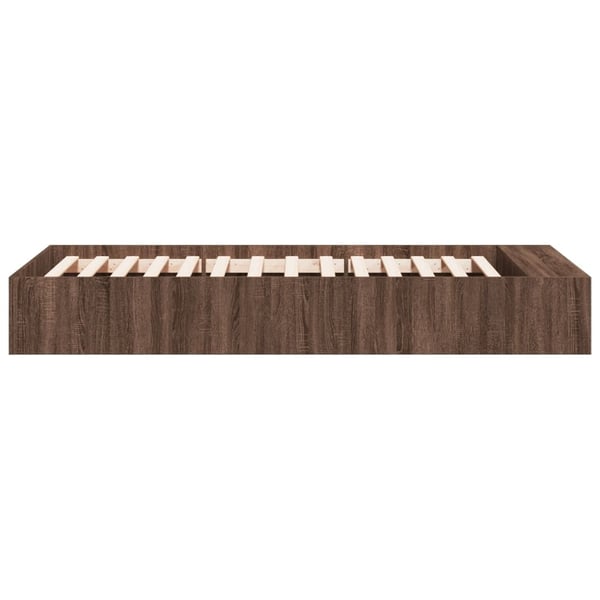 vidaXL Sengeramme brun eik 90x200 cm konstruert tre