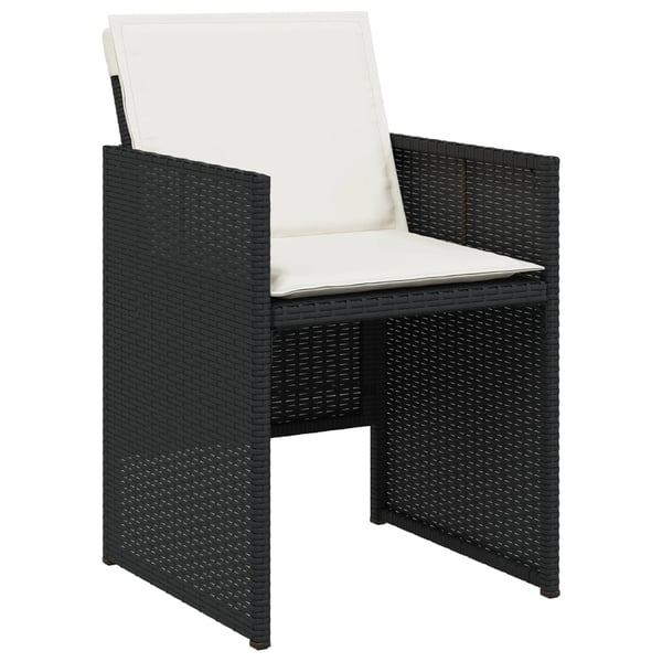 vidaXL spisebordssæt til haven 11 dele med hynder polyrattan sort