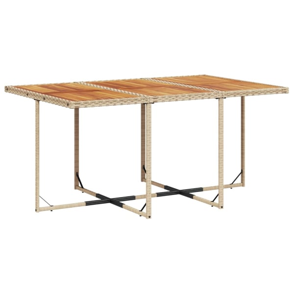 vidaXL spisebordssæt til haven 11 dele med hynder polyrattan beige