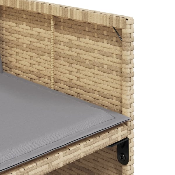 vidaXL spisebordssæt til haven 9 dele med hynder polyrattan beige