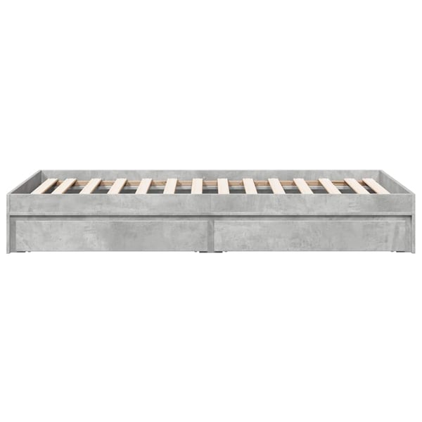 vidaXL sengeramme med skuffer 90x190 cm konstrueret træ betongrå