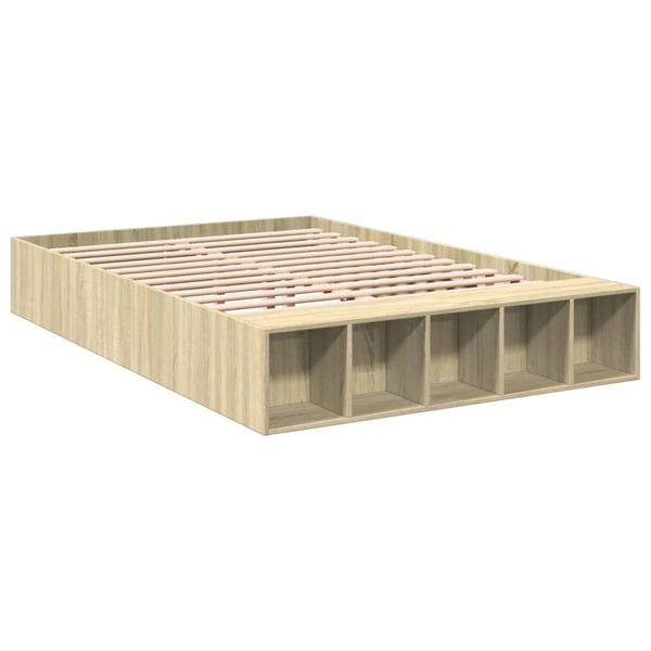 vidaXL Sengeramme sonoma eik 120x190 cm konstruert tre