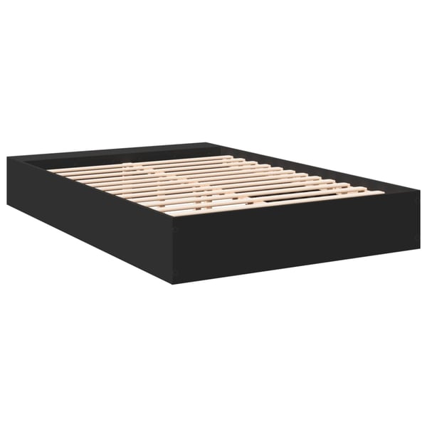 vidaXL sengestel 150x200 cm konstrueret træ sort