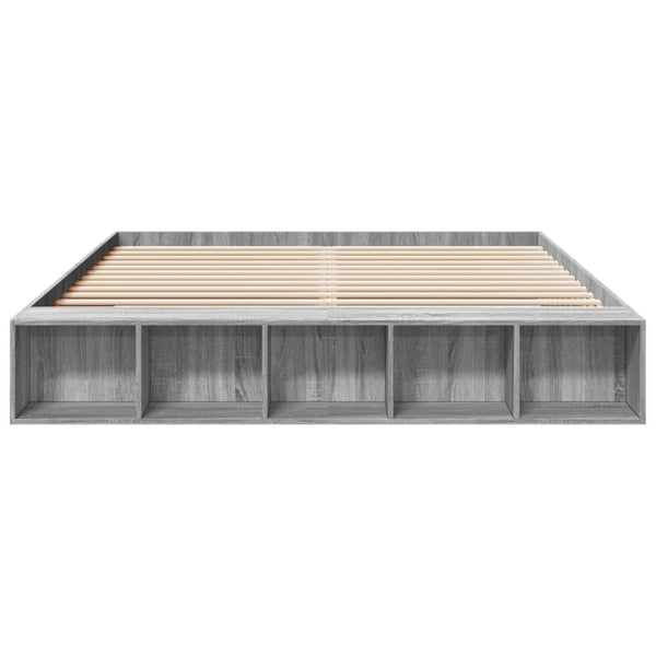 vidaXL Sengeramme grå sonoma 200x200 cm konstruert tre