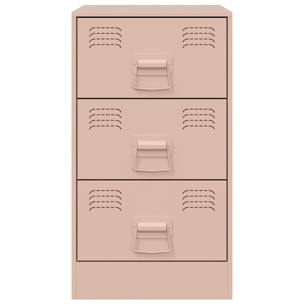 vidaXL Nattbord 2 stk rosa 34,5x39x62 cm stål