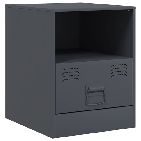 vidaXL Nattbord 2 stk antrasitt 34,5x39x44 cm stål