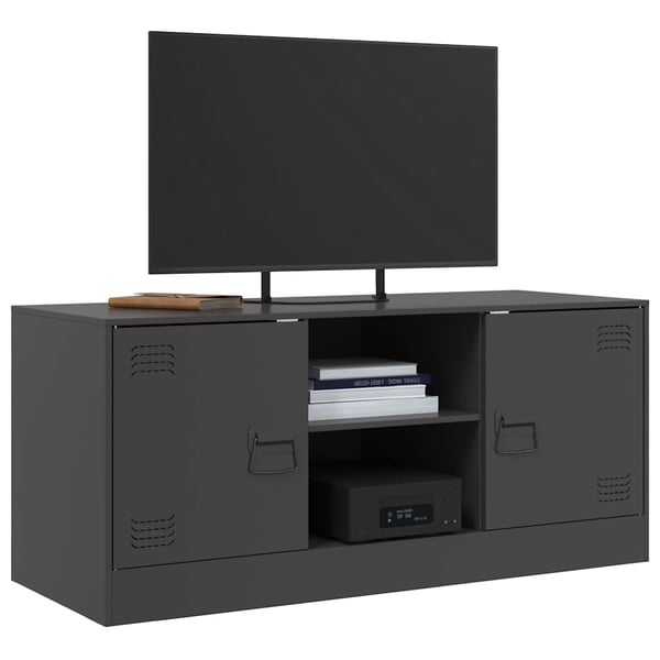 vidaXL tv-bord 99x39x44 cm stål sort