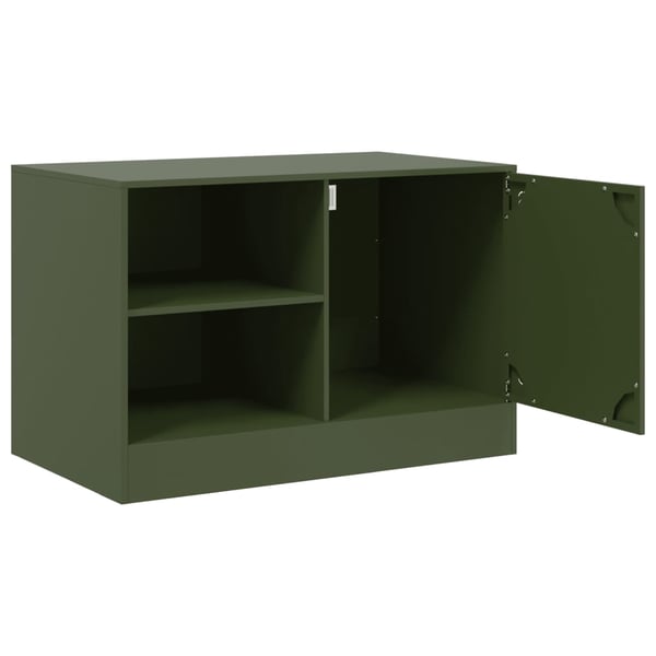 vidaXL TV-benker 2 stk olivengrønn 67x39x44 cm stål