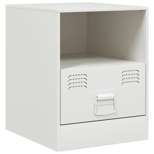 vidaXL sengebord 34,5x39x44 cm stål hvid