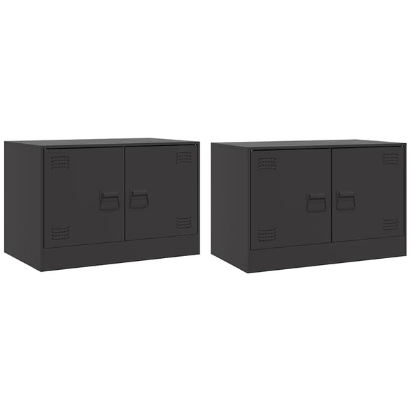 vidaXL TV-benker 2 stk svart 67x39x44 cm stål