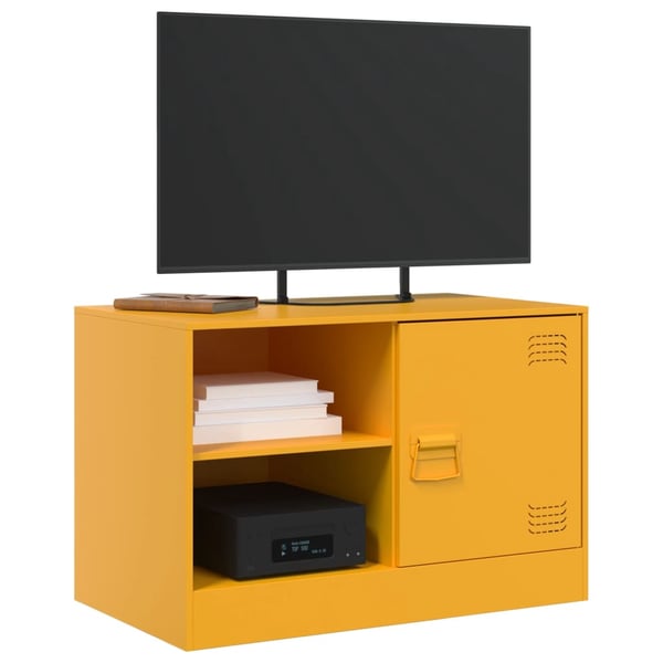 vidaXL TV-benker 2 stk sennepsgul 67x39x44 cm stål