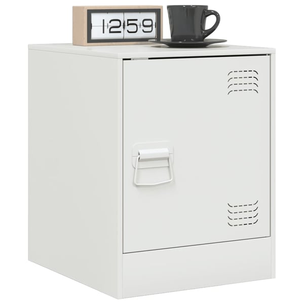vidaXL Nattbord 2 stk hvit 34,5x39x44 cm stål