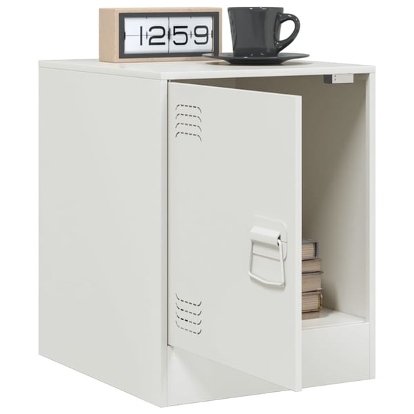 vidaXL Nattbord 2 stk hvit 34,5x39x44 cm stål