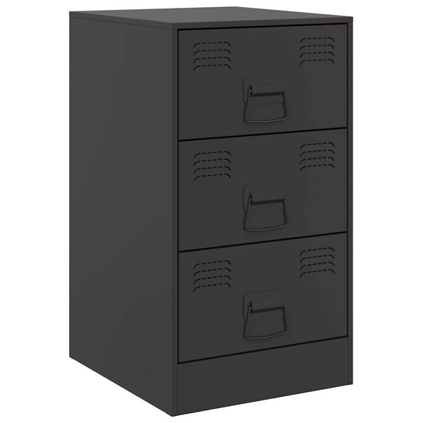 vidaXL Nattbord 2 stk svart 34,5x39x62 cm stål