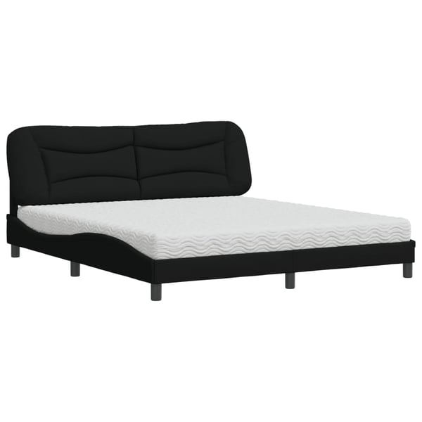 vidaXL Bed with Mattress "Hvar" Black 180x200 cm Fabric