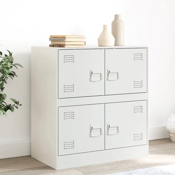 vidaXL Skjenk hvit 67x39x73 cm stål
