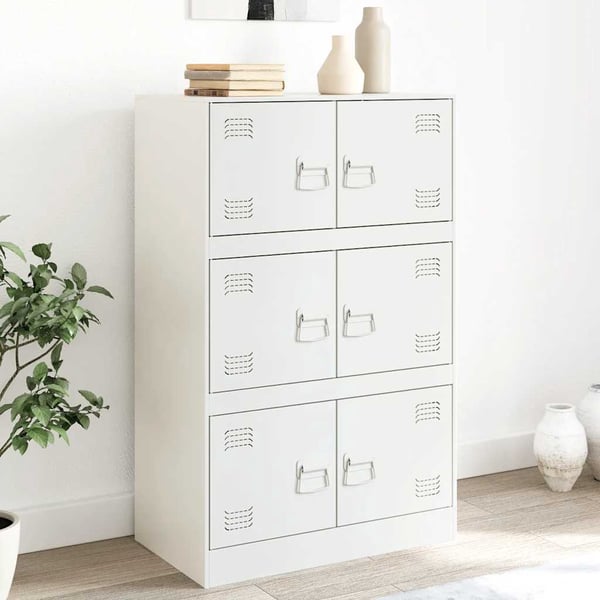 vidaXL skab 67x39x107 cm stål hvid