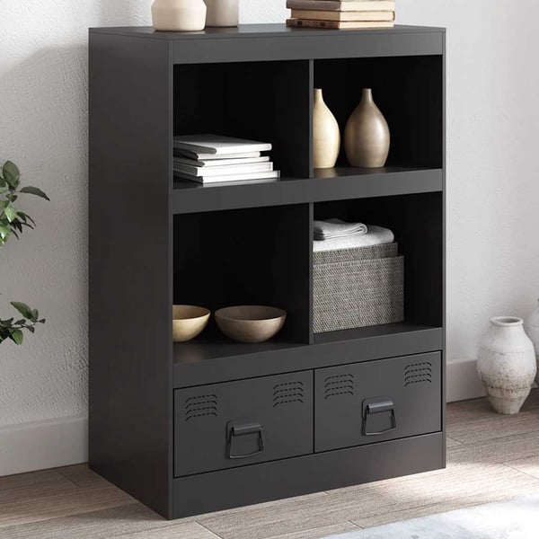 vidaXL skab 67x39x95 cm stål sort