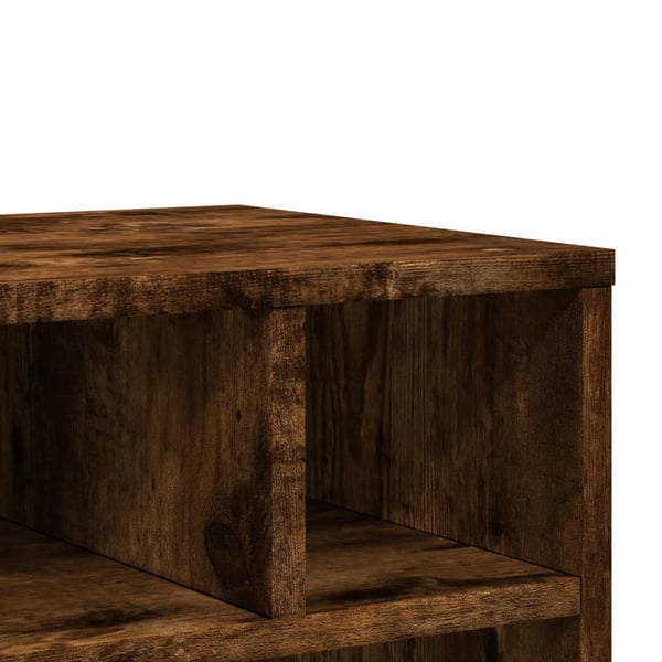 vidaXL printerstativ med hjul 41x32x48 cm røget egetræsfarve