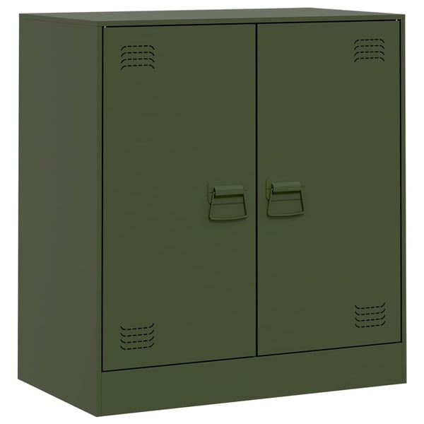 vidaXL Skjenk olivengrønn 67x39x73 cm stål