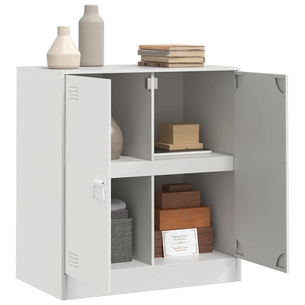 vidaXL Skjenk hvit 67x39x73 cm stål
